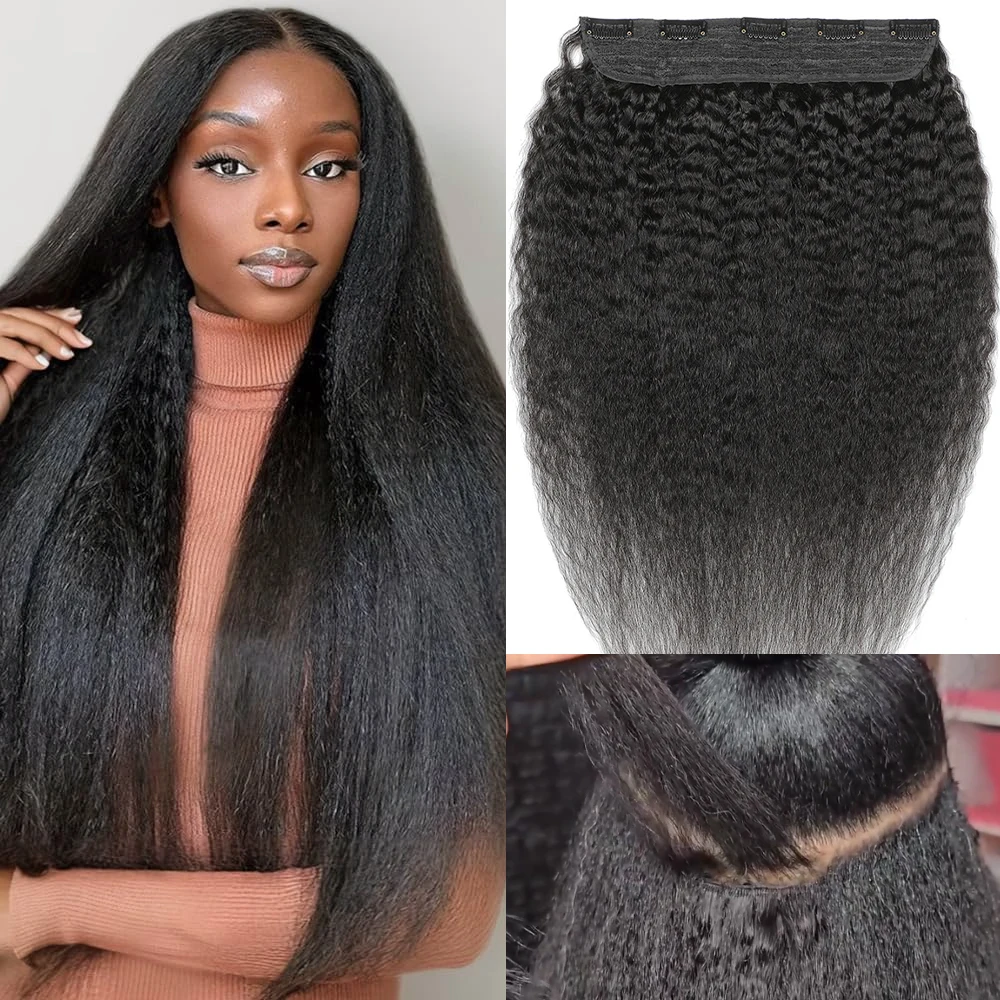 

Кудрявая прямая невидимая заколка для наращивания человеческих волос для женщин, добавление объема волос, длина, цельные шиньоны 12-26 дюймов