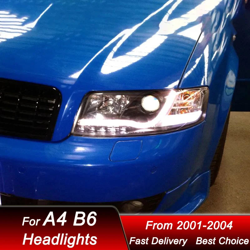 Car Headlights For Audi A4 B6 2001-2004 new style LED Headlamp Assembly Upgrade High Configure Projector Lens Accessories Kit