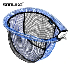 SANLIKE Portable Fishing Net Rubber Folding Opening Type Dip Mesh of Head 35/40/50cm Fishing Equipment Accessories