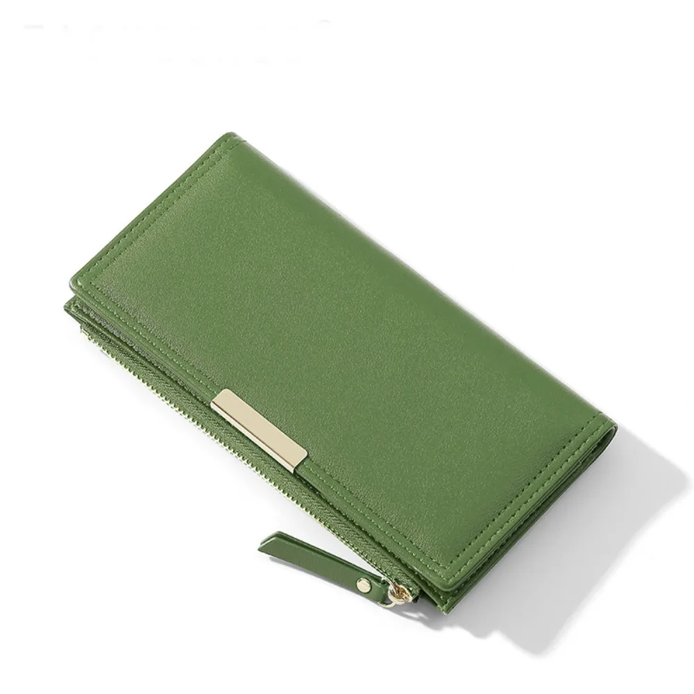 Portafoglio lungo portatile in stile coreano Porta carte di credito in pelle PU multifunzione ultra sottile Porta carte di credito Borsa per carte