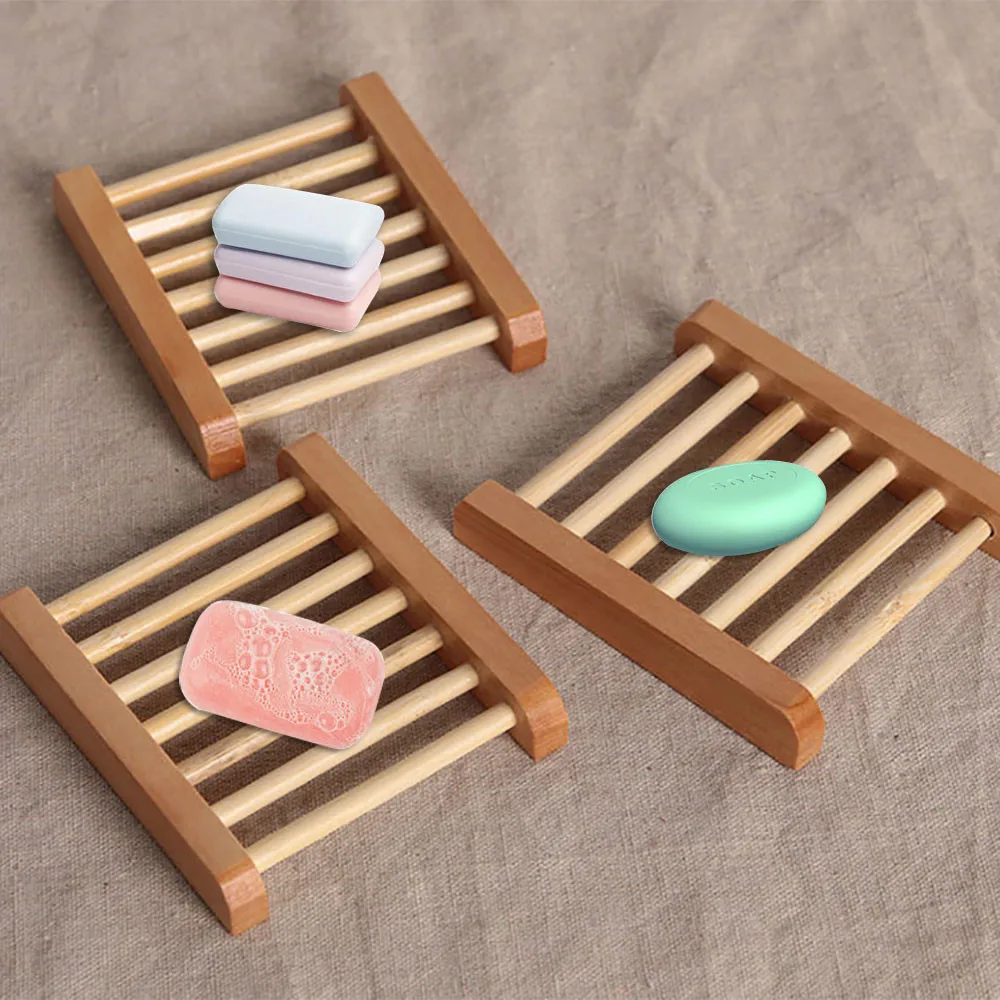 Soap Holder Natural Wood Soap Tray Holder Dish Storage Bath Shower Plate Home Bathroom Wash Hot Soap Holder Storage Organizer