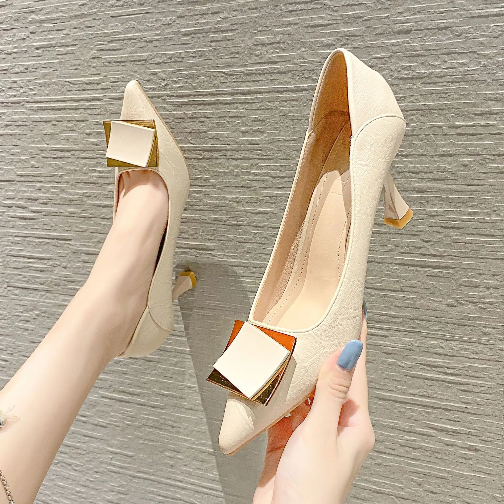 

Pumps Women Shoes High Heels Loafers Slip on Luxury Mules Elegant Designer Shoes Slip on Pointed Toe Fashion Ladies Oxford Style