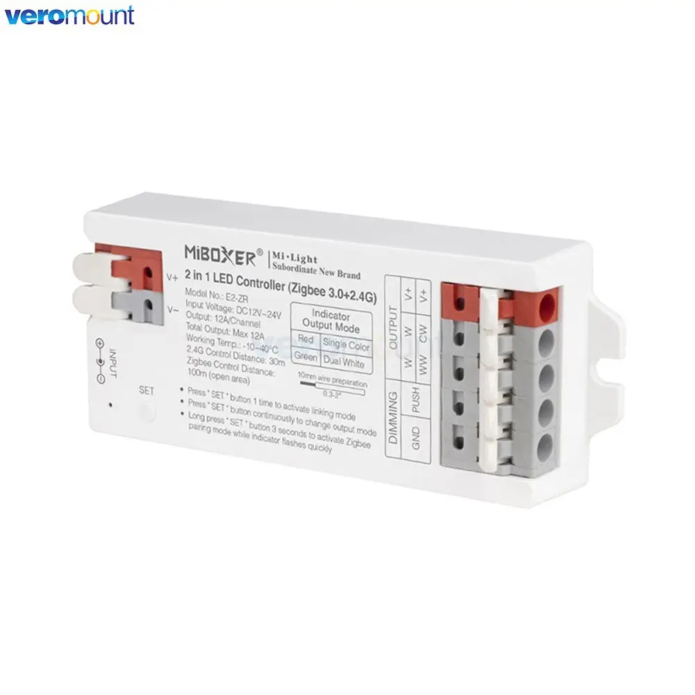 Imagem -04 - Miboxer E2-zr E3-zr em Controlador de Led Zigbee 3.0 Mais 2.4g Cor Única Branco Duplo Rgb Rgbw Rgb Mais Cct Led Strip Light Lamp Dimmer