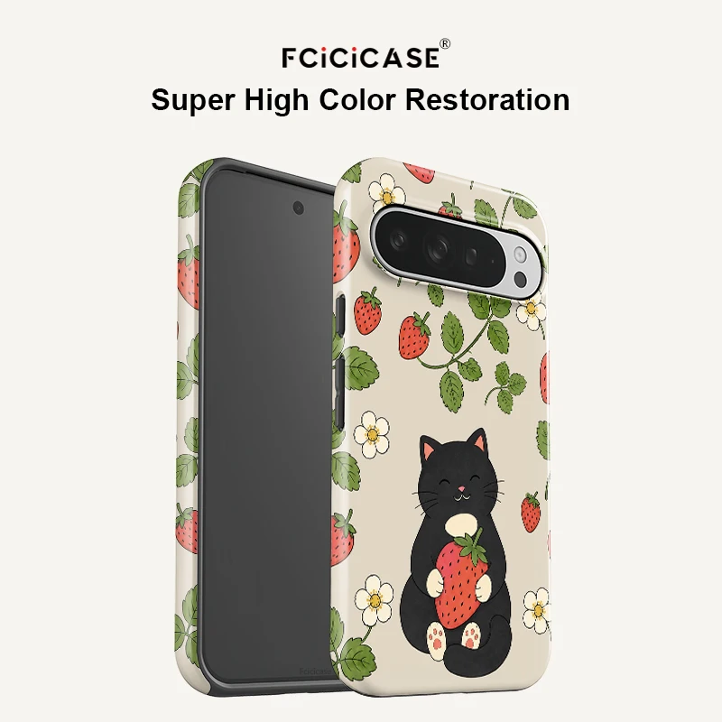 Funda de teléfono con diseño de gato lindo Fcicicase para Google Pixel 11 10 Pro XL 10A 9 8 7A 5A, compatible con carga inalámbrica Magsafe, fundas de PC + TPU Etui.