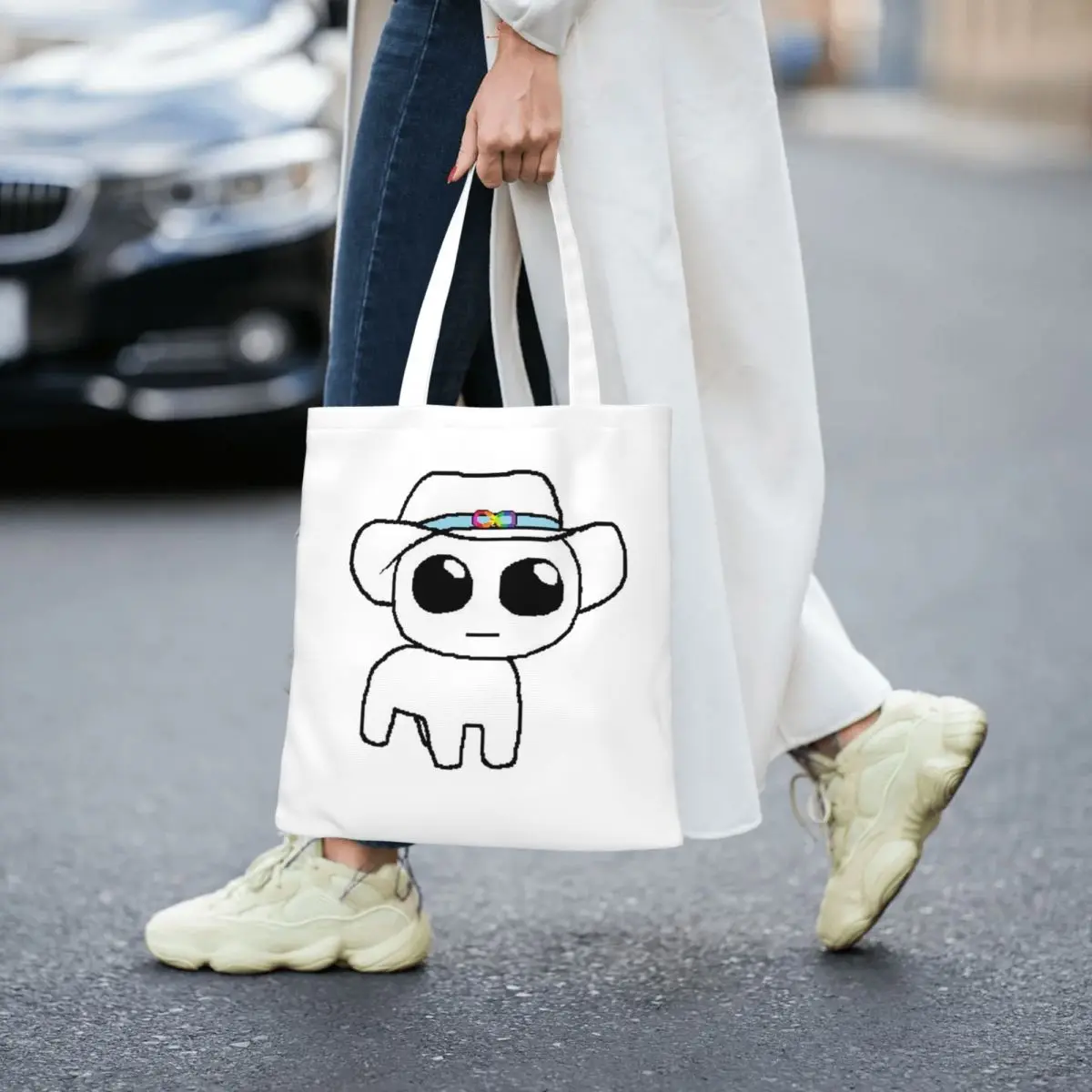 TBH Autism Creature Meme Yippee Shopping Bags Girls Canvas The Tote Bag Reusable Women Shoulder Tote Travel Handbag