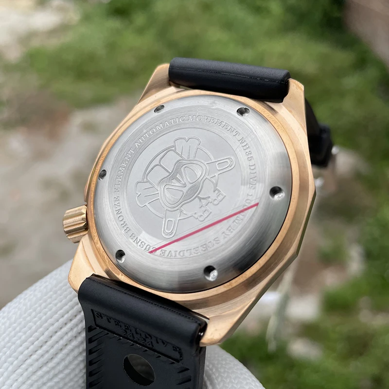 STEELDIVE Mens Diver Watches 41.5mm Military Automatic Watch Bronze Dive 1000M Mechanical Wristwatch C3 Luminous Sapphire NH35