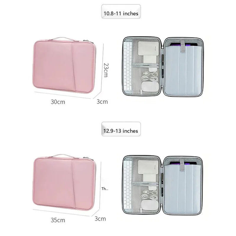Oxford Tablet Handbag 11-15.6 Inch Waterproof Carrying Pouch for iPad with Plush Lining
