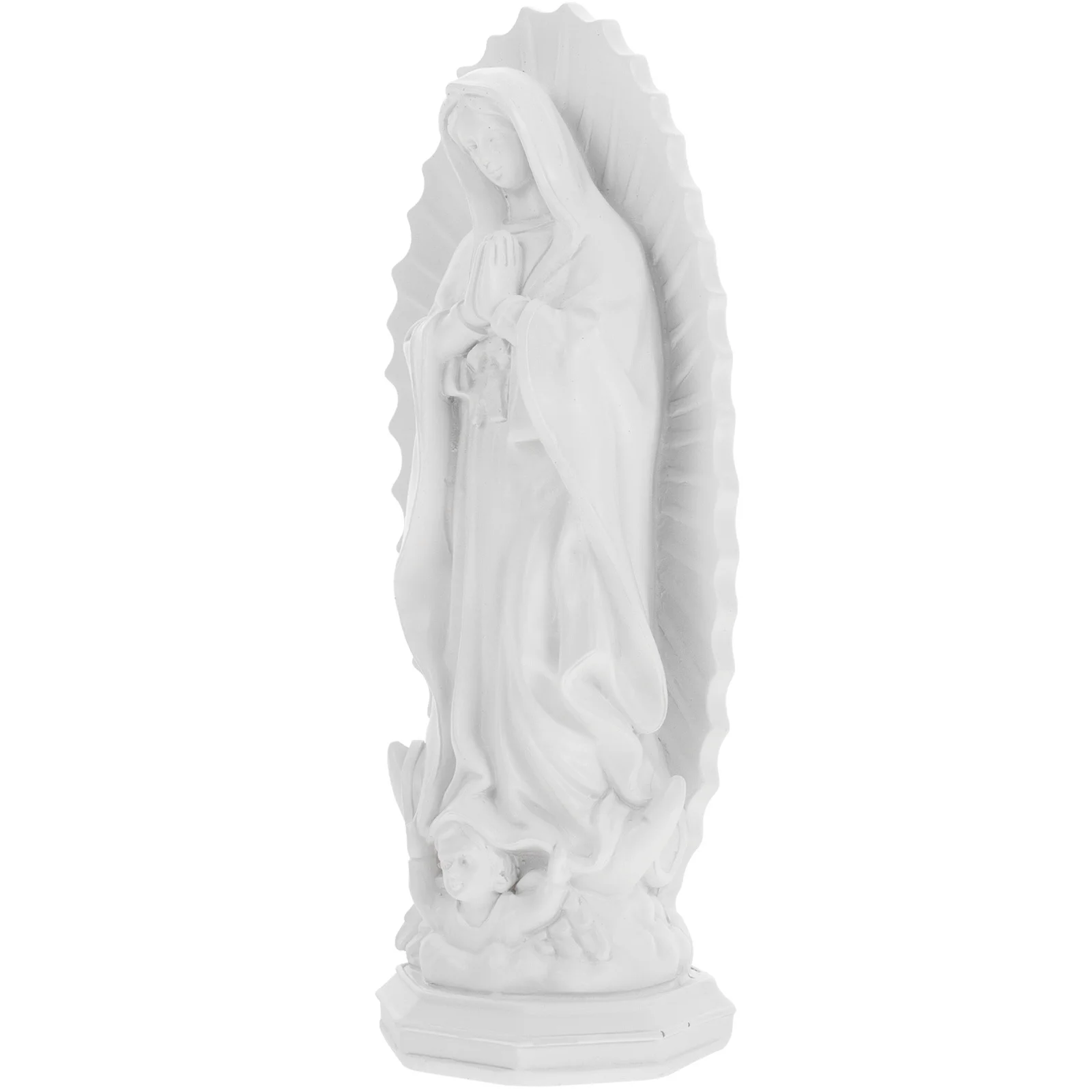 

Resin Mary Statue Miniature Religious Decor Catholicism Ornament Compact Space-Saving Desktop Sculpture Mary Statue