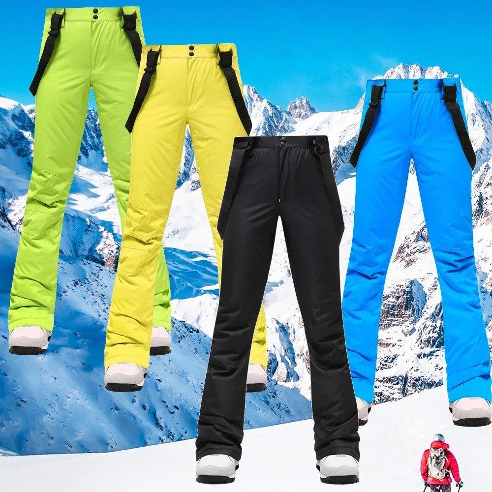 

Ski Pants Women Thicken Windproof Waterproof Winter Snow Pants Outdoor Sports Snowboarding Warm Breathable Overalls