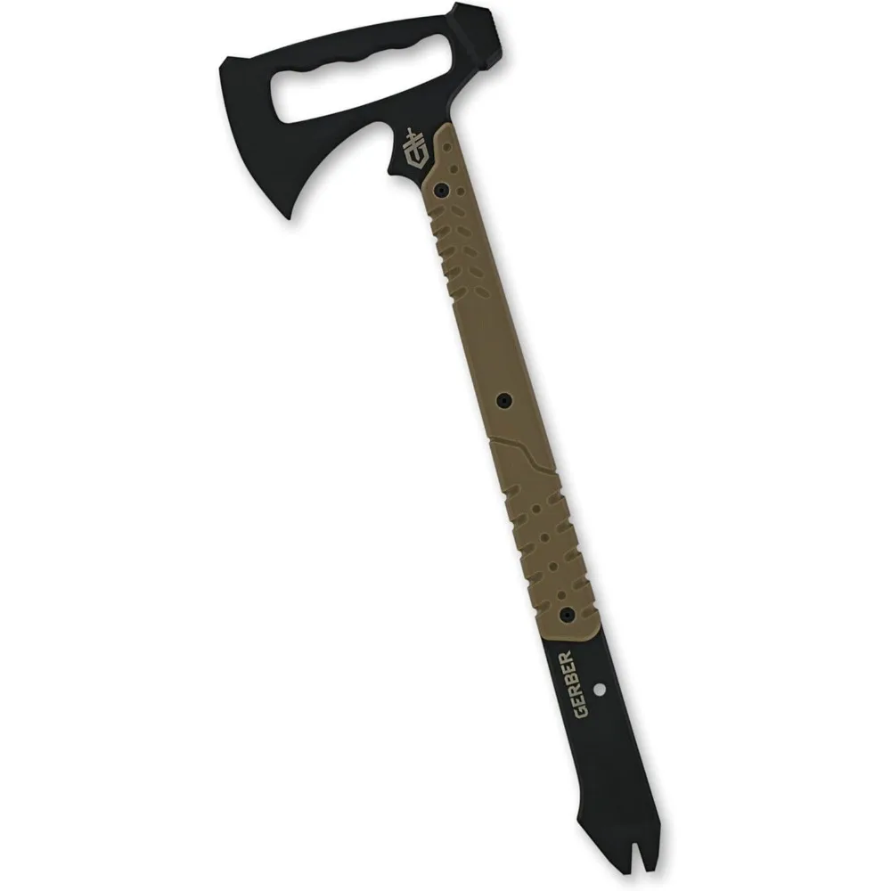 

Gear Downrange Tactical Tomahawk Survival Multitool, Made in USA Camping Axe with Hammer Head and Steel Pry Bar, Includes
