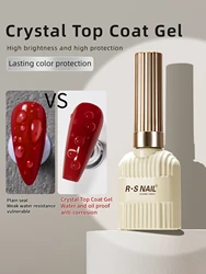 RSNAIL 10g Crystal Top Coat Gel Nail Polish No Wipe Transparent Base Gel Soak Off UV LED Semi-Permanent Varnish for Nail Art Gel