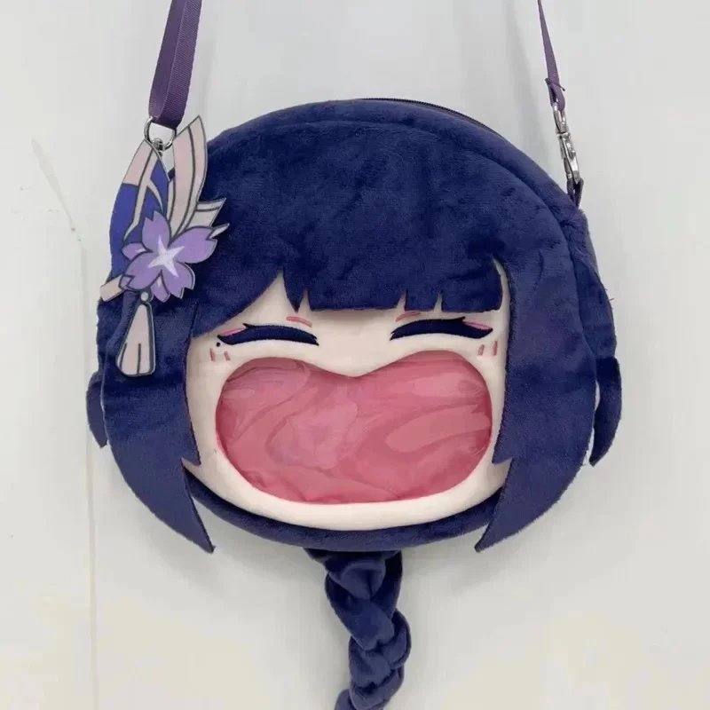 Genshin Impact Y2K Raiden Shogun Itabag Cartoon Animation Game Peripheral Anime Cotton Plush Doll Backpack Student Messenger Bag