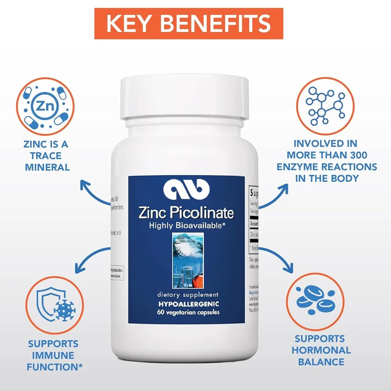 

Zinc picolinate supplement - supports normal healthy immune response, high bioavailability, low allergenicity, vegetarian