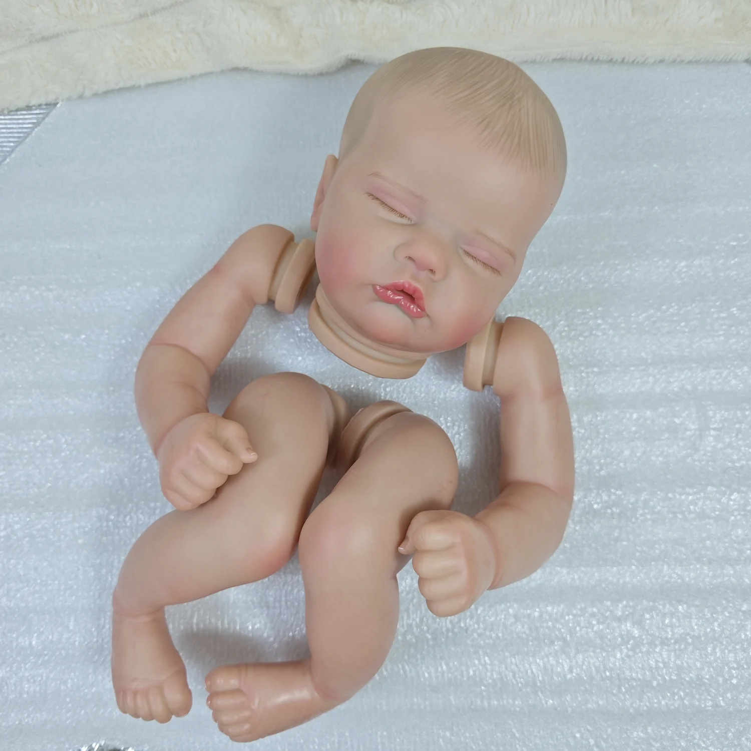 18 Inch Painted Reborn Doll Kit Quinbee 3D Skin Tone Visible Veins With Cloth Body Unfinished Unassembled DIY Doll Parts Toy
