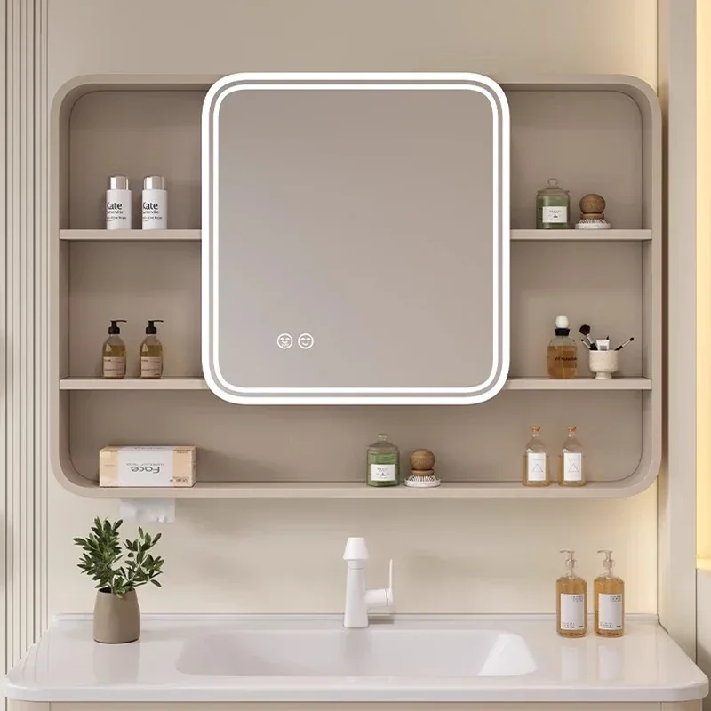 European-style Bathroom Mirror Cabinet Wall-mounted Storage Waterproof and Rust-proof Frame Aluminum Furniture Arredo Bagno FYBC