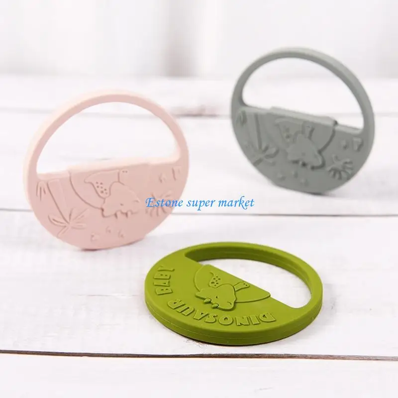 

090B Silicone Dinosaur Ring Teether Bracelet for Baby Girls Teether 6 Options Sensory Chewable Teether BPA
