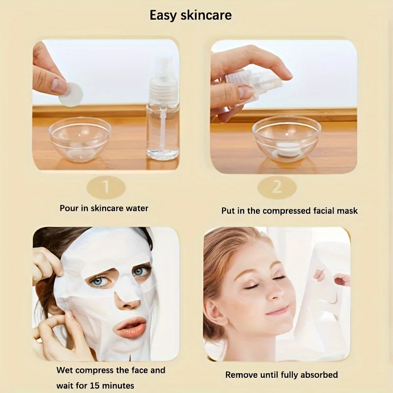 100 Pieces Compressed Mask Paper Beauty DIY Disposable Mask Paper Natural Cotton Skin Care Wrap Mask Portable for Home, Travel