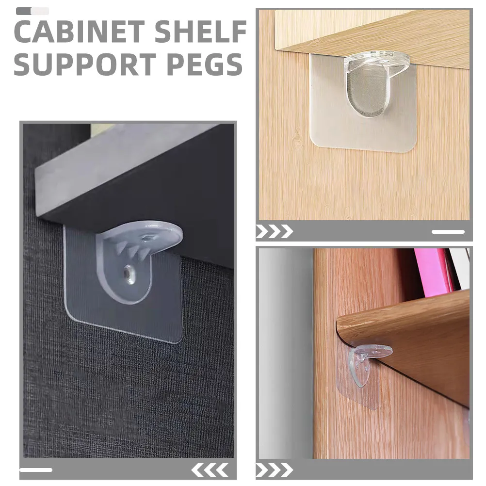 24Pcs Adjustable Shelf Support Pegs Cabinet Pins Plastic Clips No Drill Waterproof Shelf Holders for Kitchen Wardrobe Closet view 2
