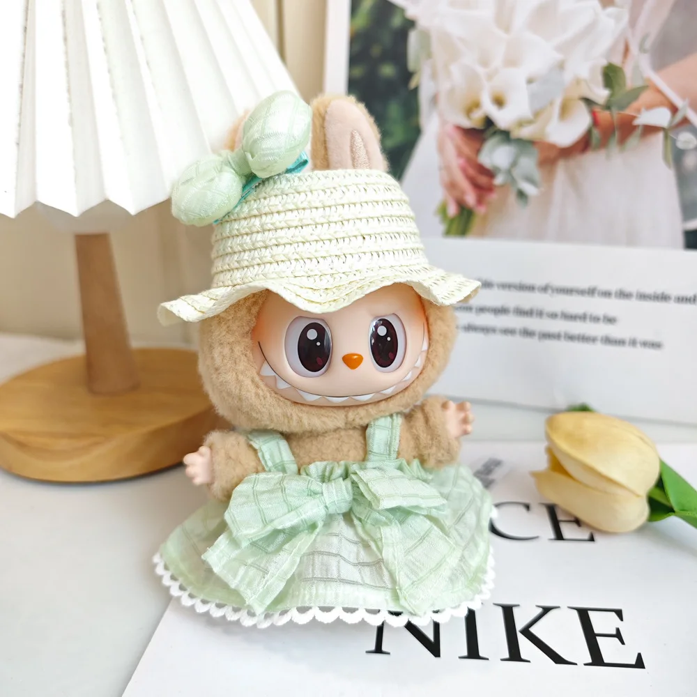 

Plush Doll'S Clothes Outfit Accessories For Korea Labubu v1 v2 sitting party Idol Dolls siting party Candy plaid skirt Clothing