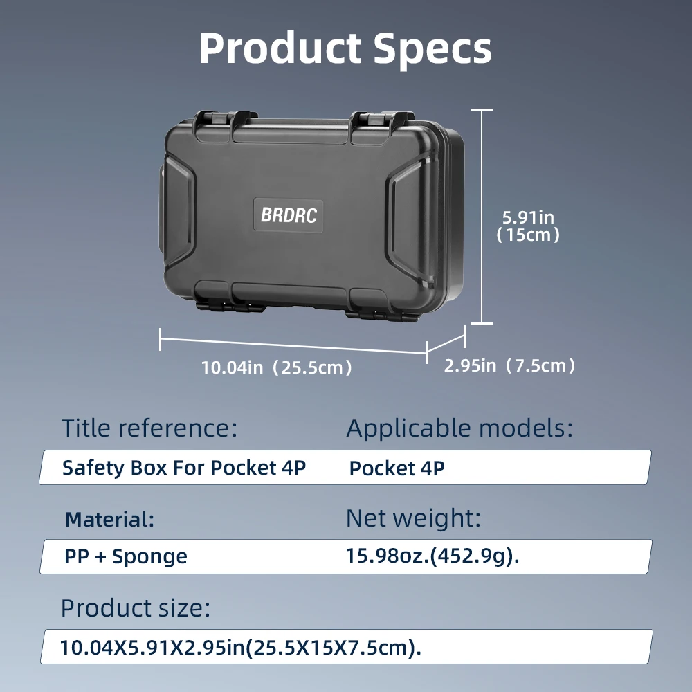 BRDRC Wasserdichter Hartschalenkoffer für DJI Osmo Pocket 4P Tragbare Aufbewahrungstasche Zubehör-Kombi-Koffer mit Handschlaufe – Detail 11