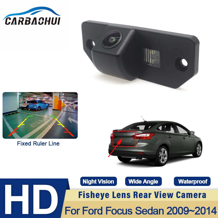 

CCD HD High quality RCA Fisheye Rear View Camera For Ford Focus Sedan 2009~2010 2011 2012 2013 2014 Car Reverse Parking Monitor