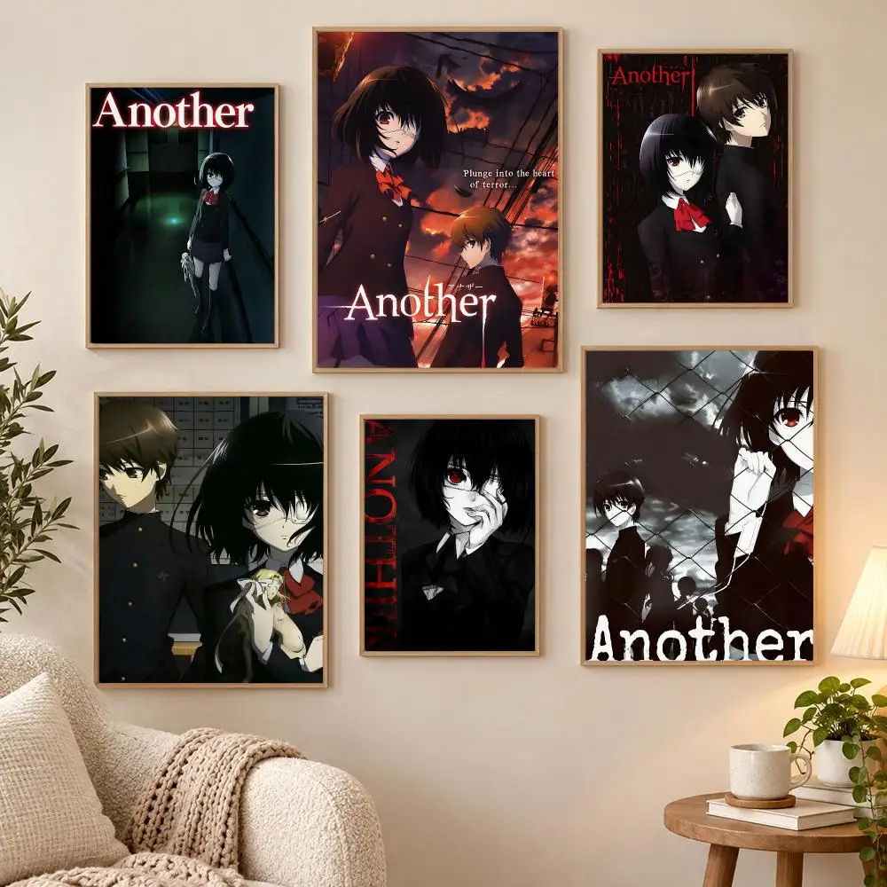 dessin anime a-nother m-misaki Mei Poster Waterproof HD Modern Peel And Stick Wall Decor Living Room Dorm Garage