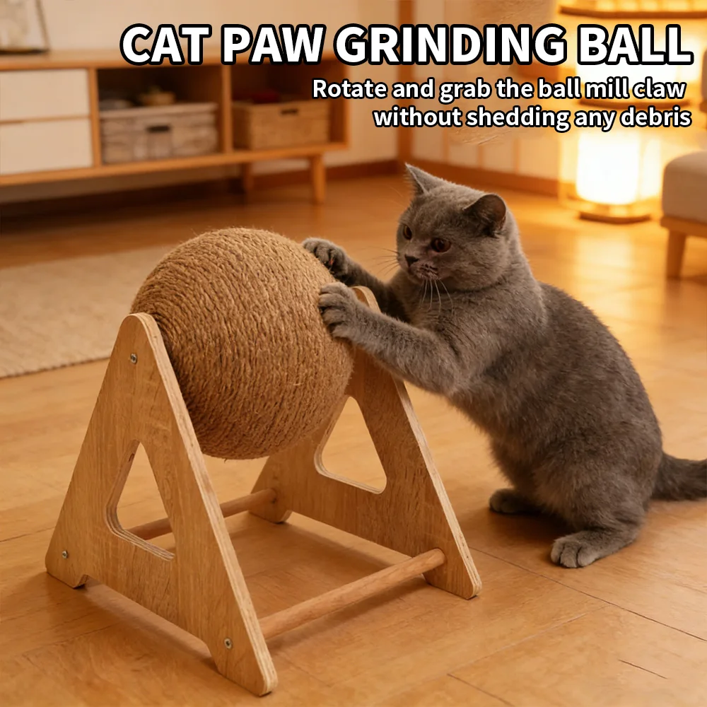 Sisal-Kratzbrett für Katzen, Krallenpflegeball, Langlebiger Katzenbaum, Interaktives Katzenspielzeug