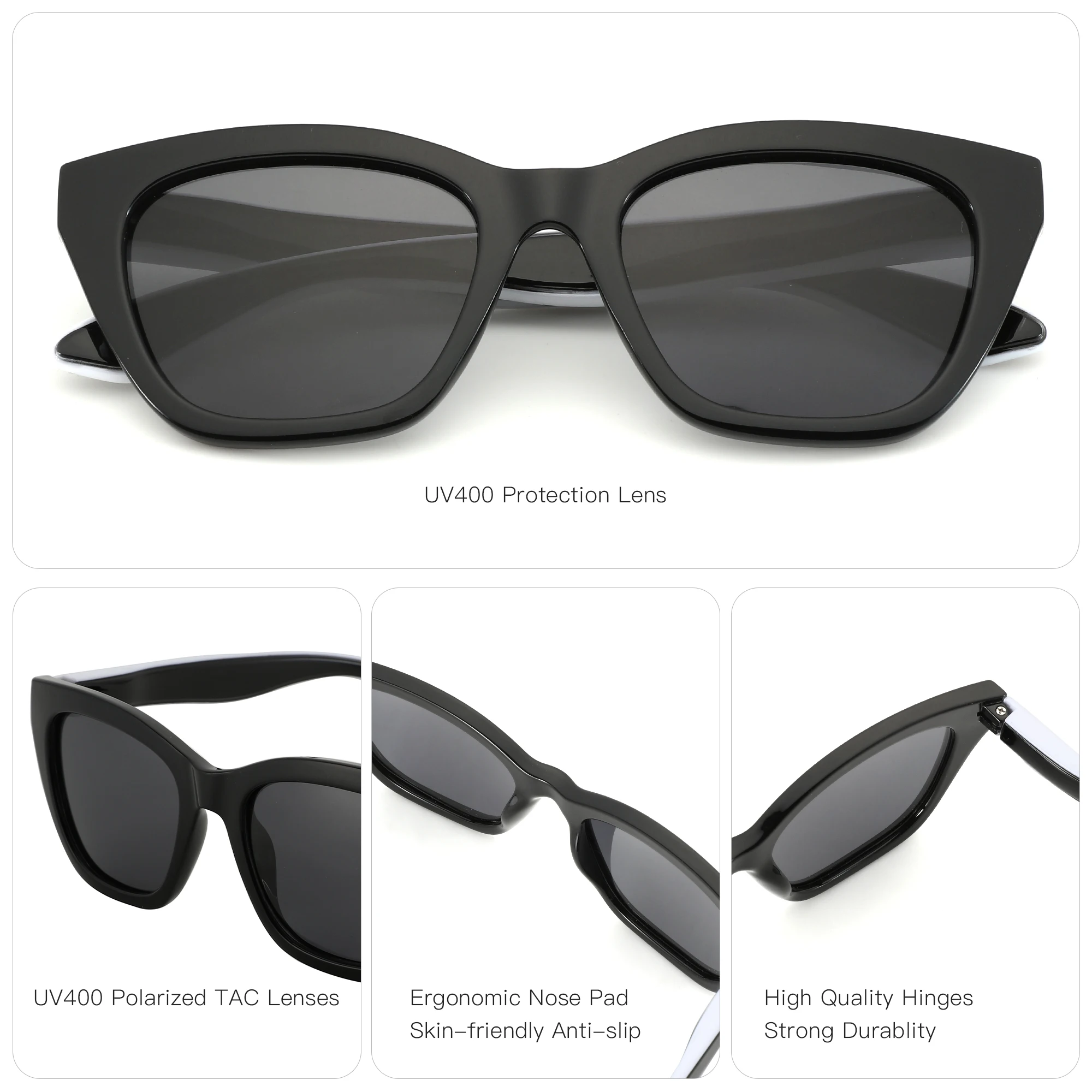ZENOTTIC Square Polarized Sunglasses 2026 Fashion Women Thick Frame UV400 Protection Sun Glasses for Ladies Shopping Gif