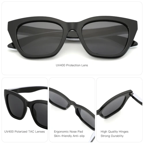 Imagen 2 del producto ZENOTTIC gafas de sol polarizadas cuadradas 2025 moda mujer marco grueso protección UV400 gafas de sol para damas compras Gif