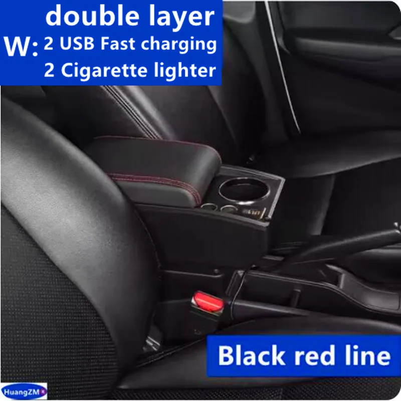 Voor Peugeot 206 Armsteun doos Voor Peugeot 206 207CC Cabrio Auto Armsteun Opbergdoos bekerhouder Gewijd Retrofit Auto Accessoires