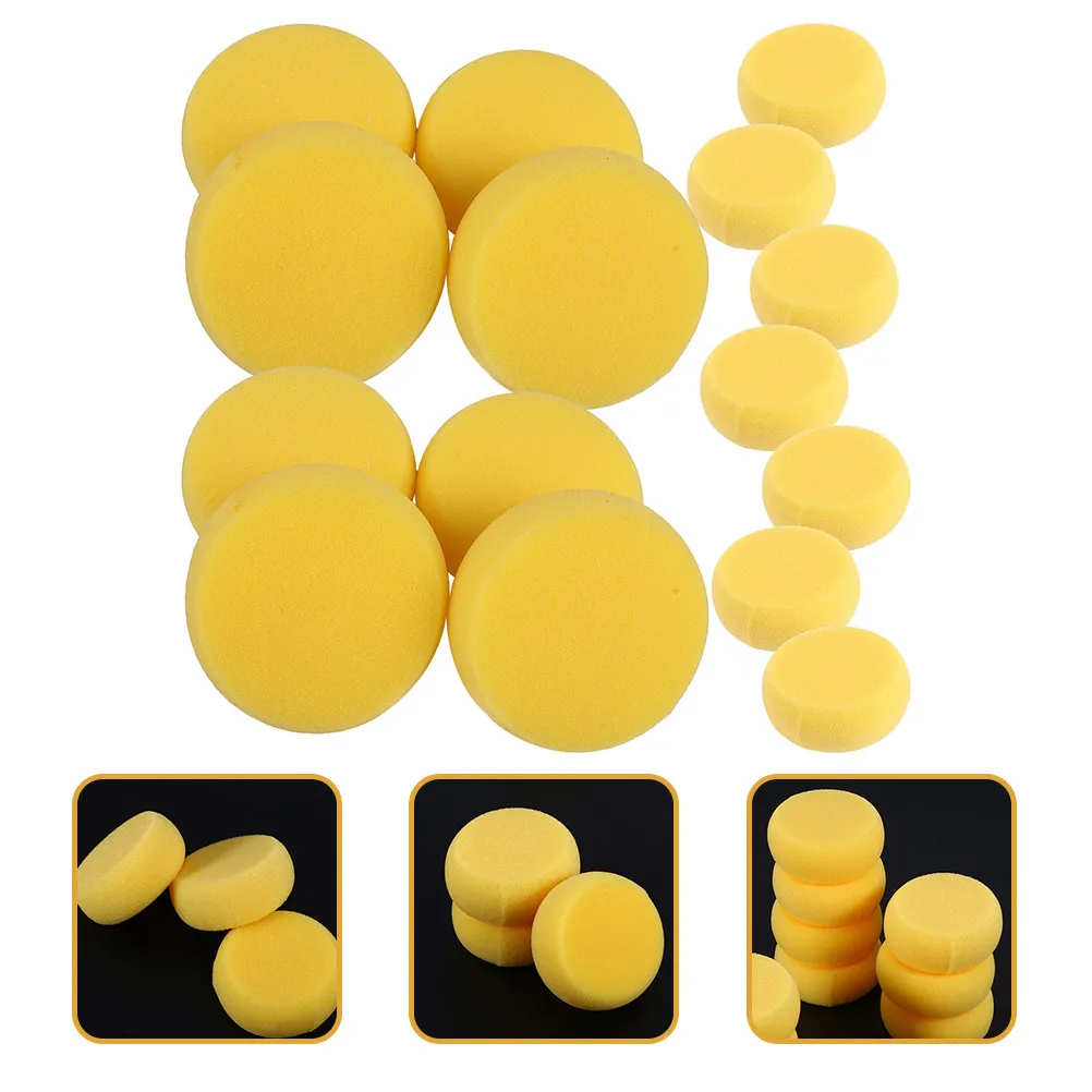 15Pcs Round Painting Sponge Tools for Drawing Watercolor Crafts Supple Easy Clean Sponges for School Art Activities
