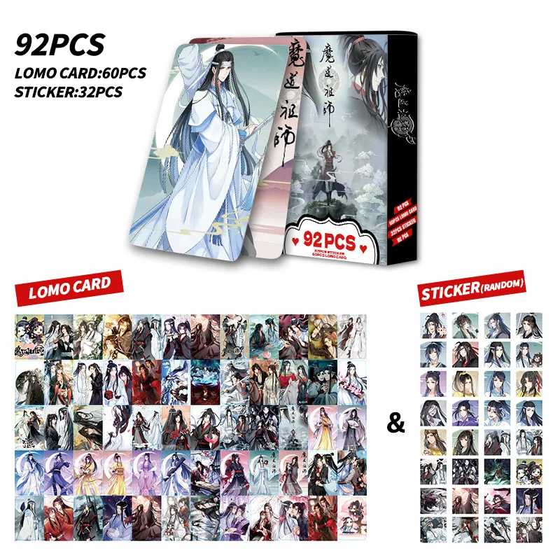 92pcs Grandmaster of Demonic Cultivation Lomo Card Mo Dao Zu Shi Wei Wuxian,Lan Wangji Mini Postcard Photo Cards Fans Gift