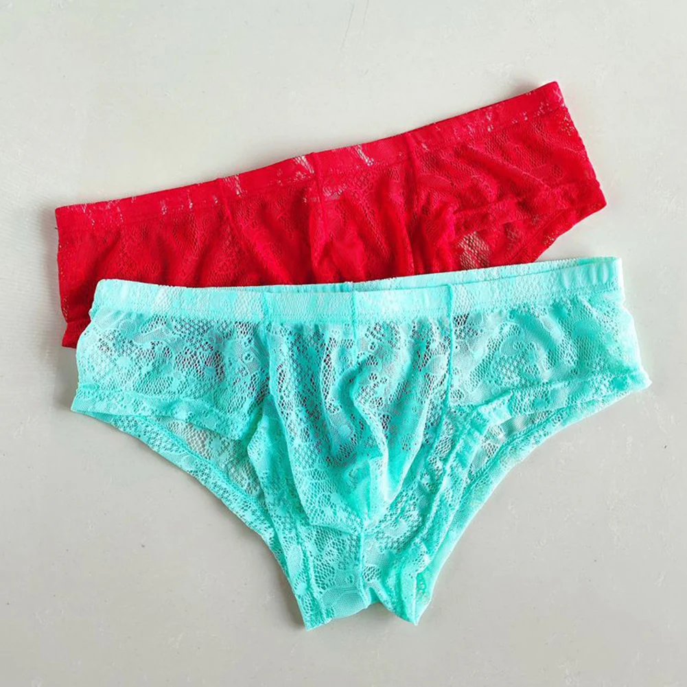 

Men Jacquard Lace Mesh Panties Elastic Boxer Shorts Mens Sexy Underwear Transparent Low Waist Underpants See Through Lingerie