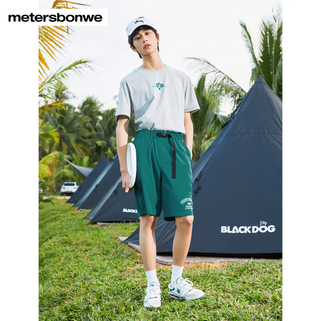 Metersbonwe Casual Shorts Men Summer New Trendy Letter Printed Short Pants Four sided elastic Trousers Brand Minimalist Bottoms