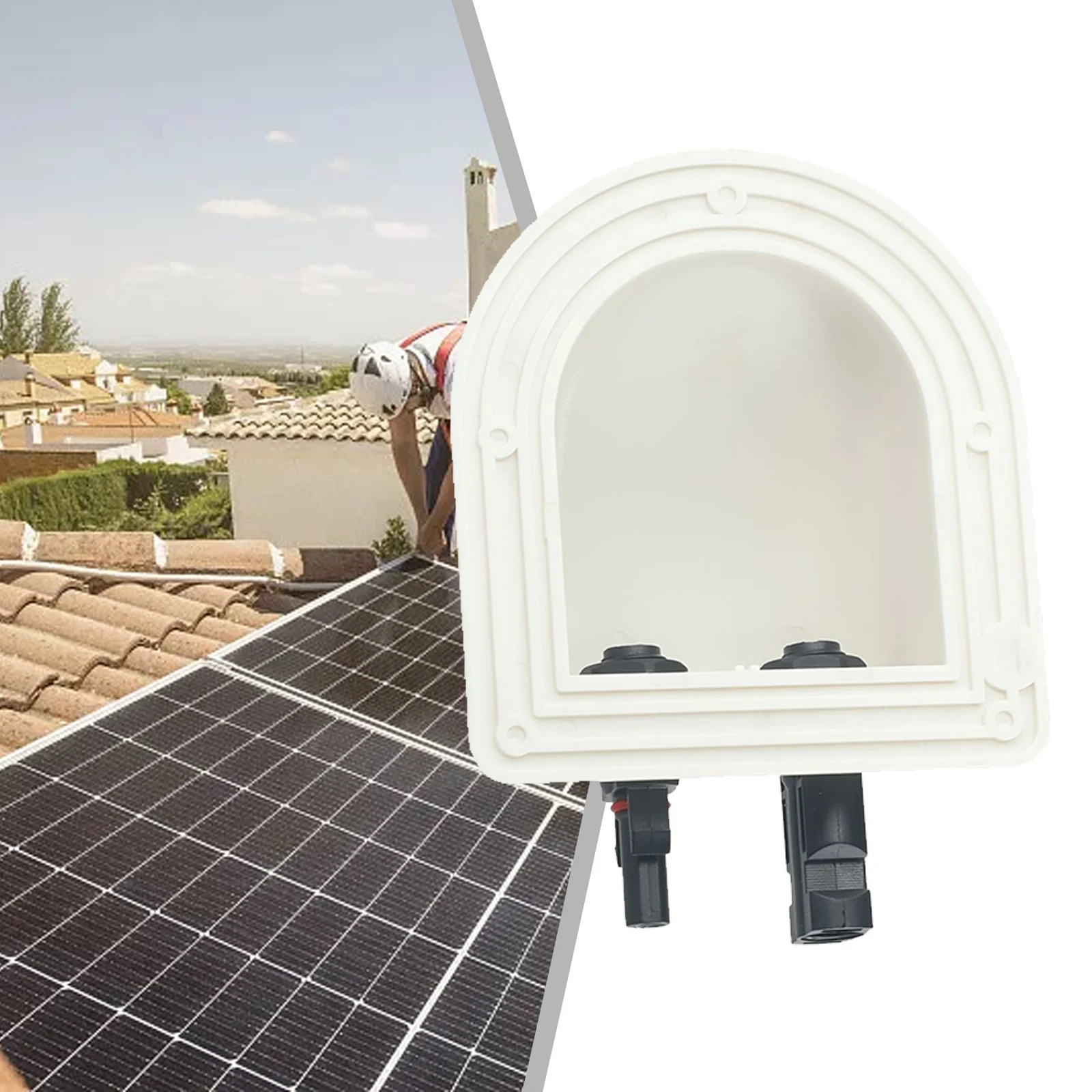 ABS Solar Junction Box for PV Cable Routing on RVs Motorhomes Yachts and Garden Homes with Dual Weatherproof Cable Entry Points