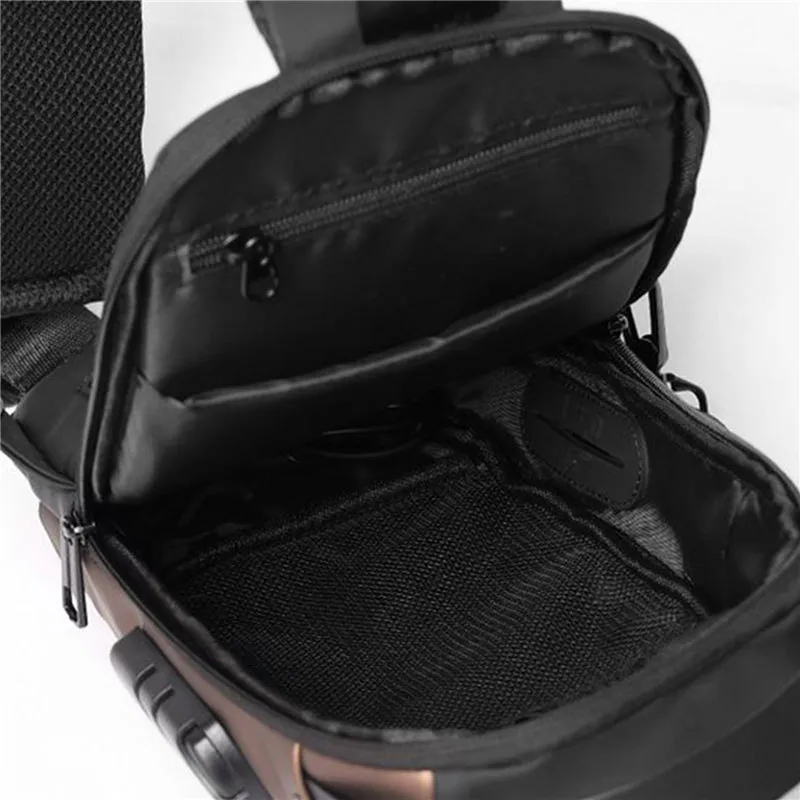 New Sling Bag Travel Shoulder Bag Waterproof Sports Chest Bag Anti-theft Crossbody Bag for Men USB Charging bolso para hombre