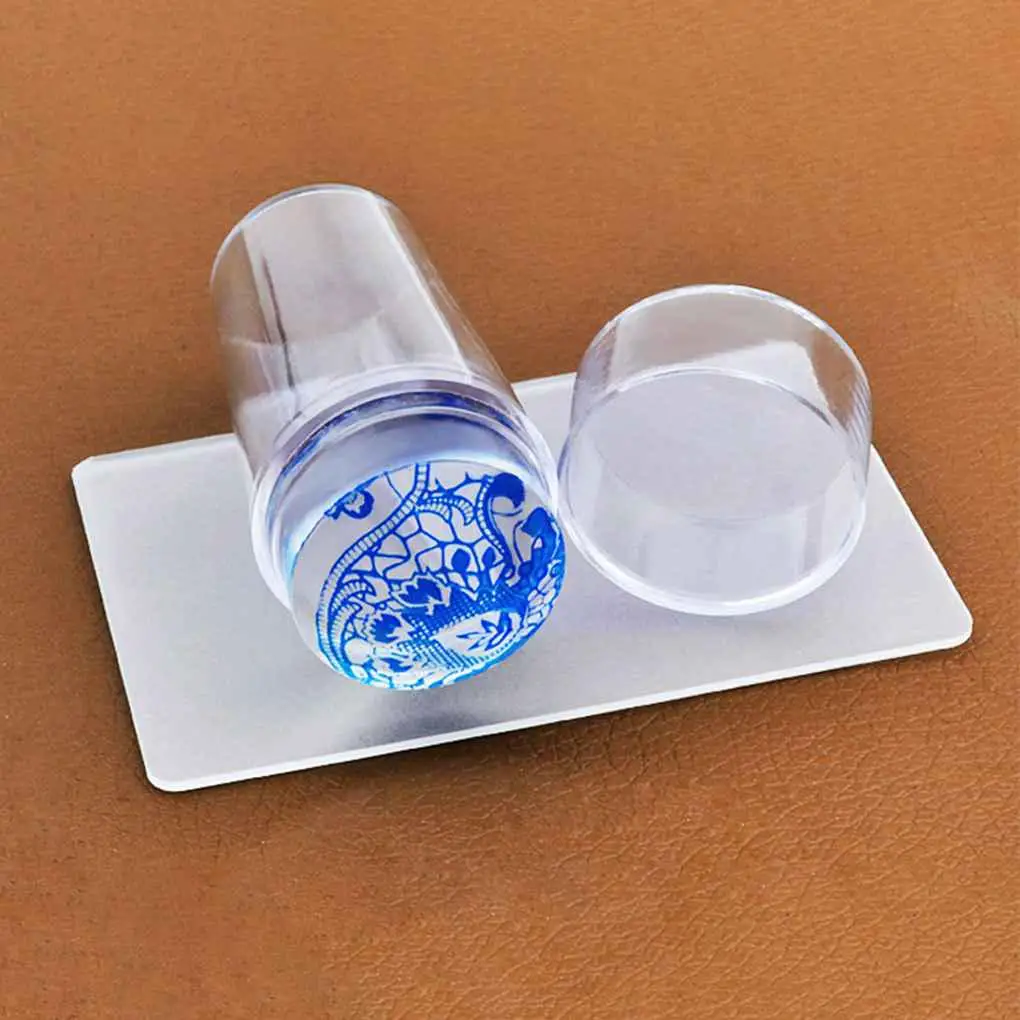 1 Set Clear Nail Art Stamper Schraper Set Transparant Siliconen Marshmallow Nail Gereedschap