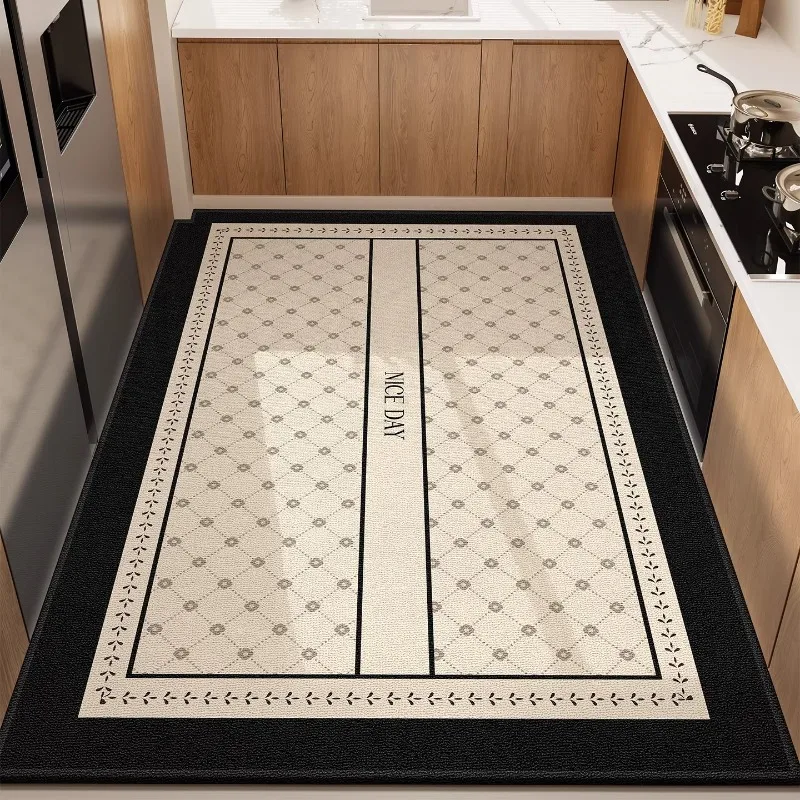 

Advanced Light Luxury Kitchen Floor Mat TPR Rubber Anti-slip Foot Mats Dirt-Resistant Wear-resistant Carpet Home Easy Clean Rug