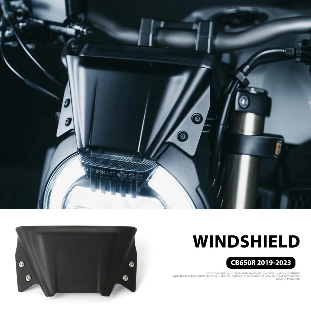 

New For HONDA CB650R CB 650 R CB 650R 2019-2023 2022 Motorcycle Accessories Windshield Windscreen Screen Protector Black Kit