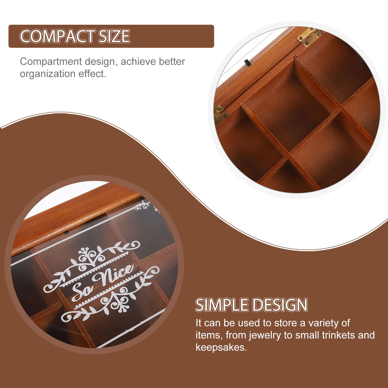 

Деревянная шкатулка для хранения ювелирных изделий, винтажный стиль, держатель для безделушек, органайзер, серьги, браслет, ожерелье, контейнер, портативный