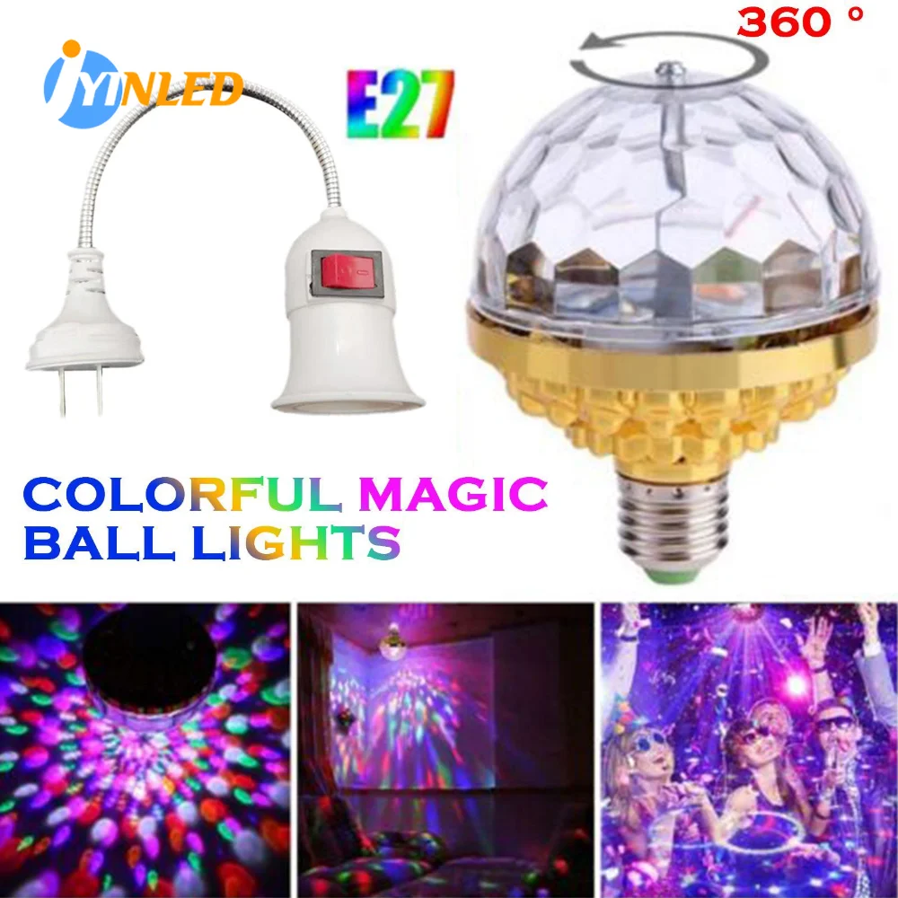 Mini BOLA MÁGICA giratoria de luz Rgb, lámpara de proyección para fiesta, Dj, discoteca, Fiesta en casa, Ktv, Bar, escenario, iluminación de boda, E27