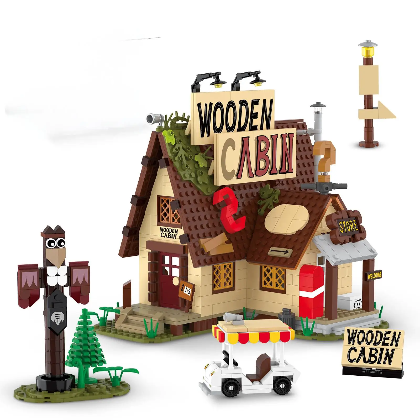 OUZEY Street View Flower Shop Bloques de construcción, más de 14 kits de modelo de casa en miniatura DIY, regalo creativo de decoración de escritorio para el hogar para adolescentes