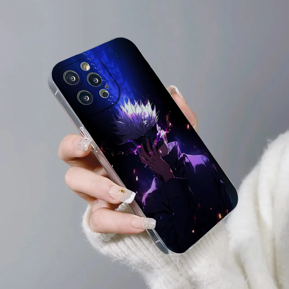 Anime S-Satoru G-Gojo Phone Case For IPhone 11 12 13 14 15 Plus Pro Max Anger Eyes Silicon Clear Soft Cover