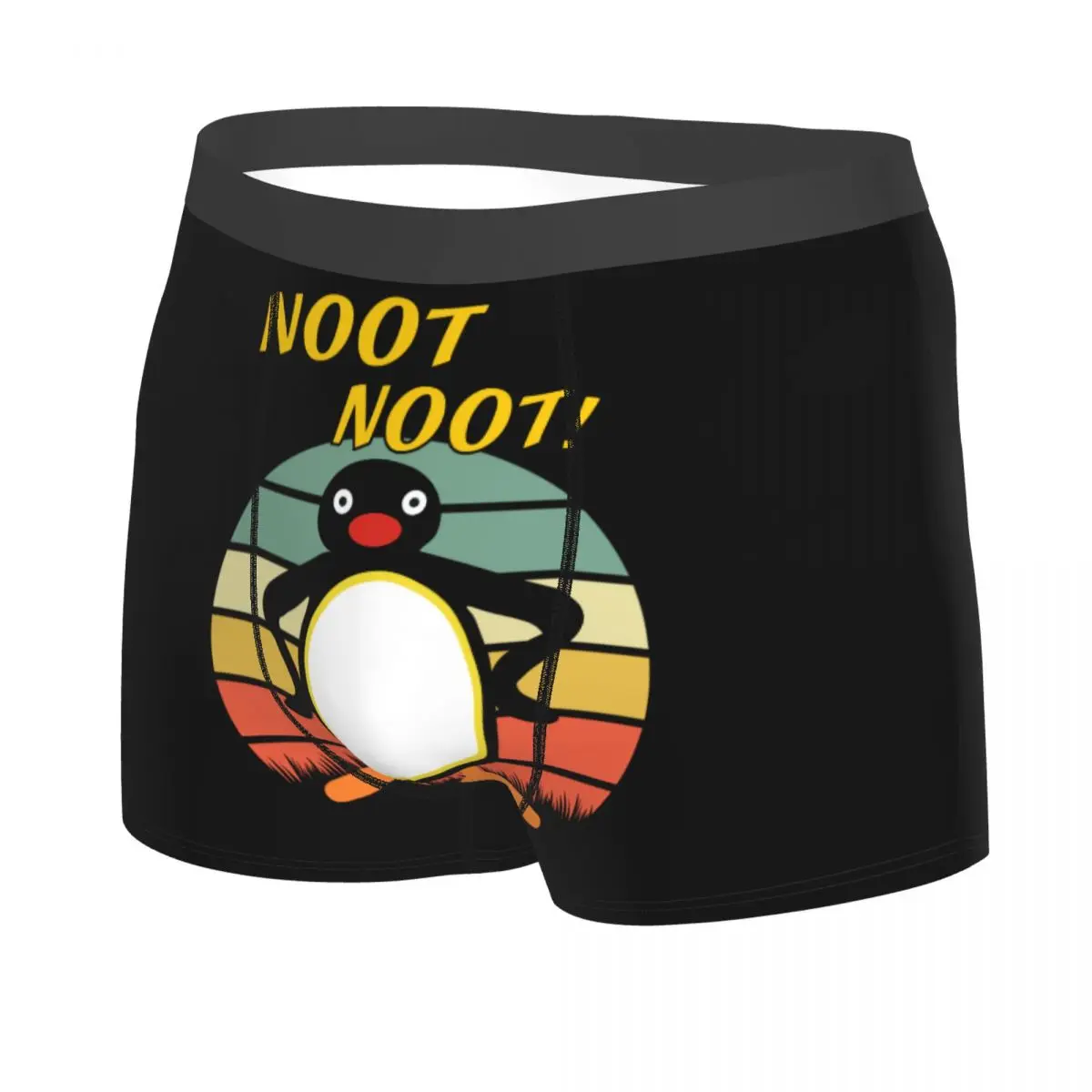 Custom Cartoon Pingu Noot Noot Underwear Men Stretch Ulzzang Boxer Briefs Shorts Panties Soft Underpants For Homme