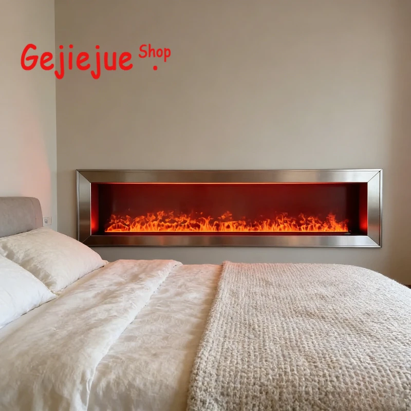 Luxury Gold Decorative Mist Fireplace Light 3D Water Steam Electric Fireplace Atomizing Fireplace Gold Mist Firepit 3d Flame