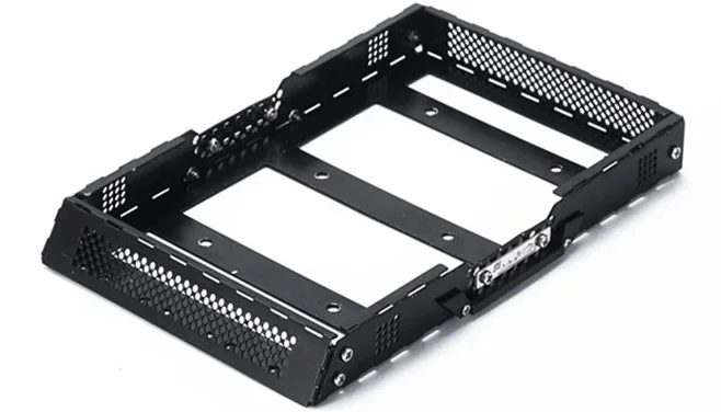 TRX4M 1 Set Simulation Metal Black Three-dimensional Luggage Rack Top Shelf for 1/18 RC Crawler TRX4-M Ford Bronco Upgrade Parts