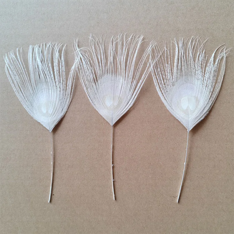 50Pcs/lot! 15cm long Trimmed White Peacok Eye Feathers for DIY Headdress Accessories Clothing Decorations