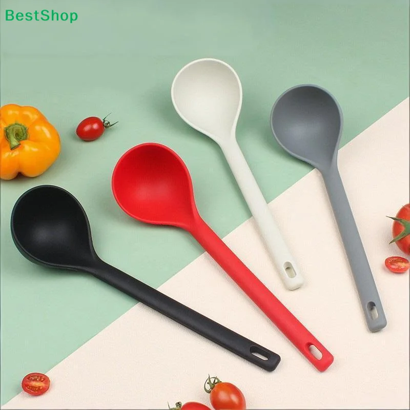 Heat Resistant Long-handled Silicone Soup Ladle BPA Free Durable for Serving Hot Pot Stew Porridge Kitchen Essentials view 3