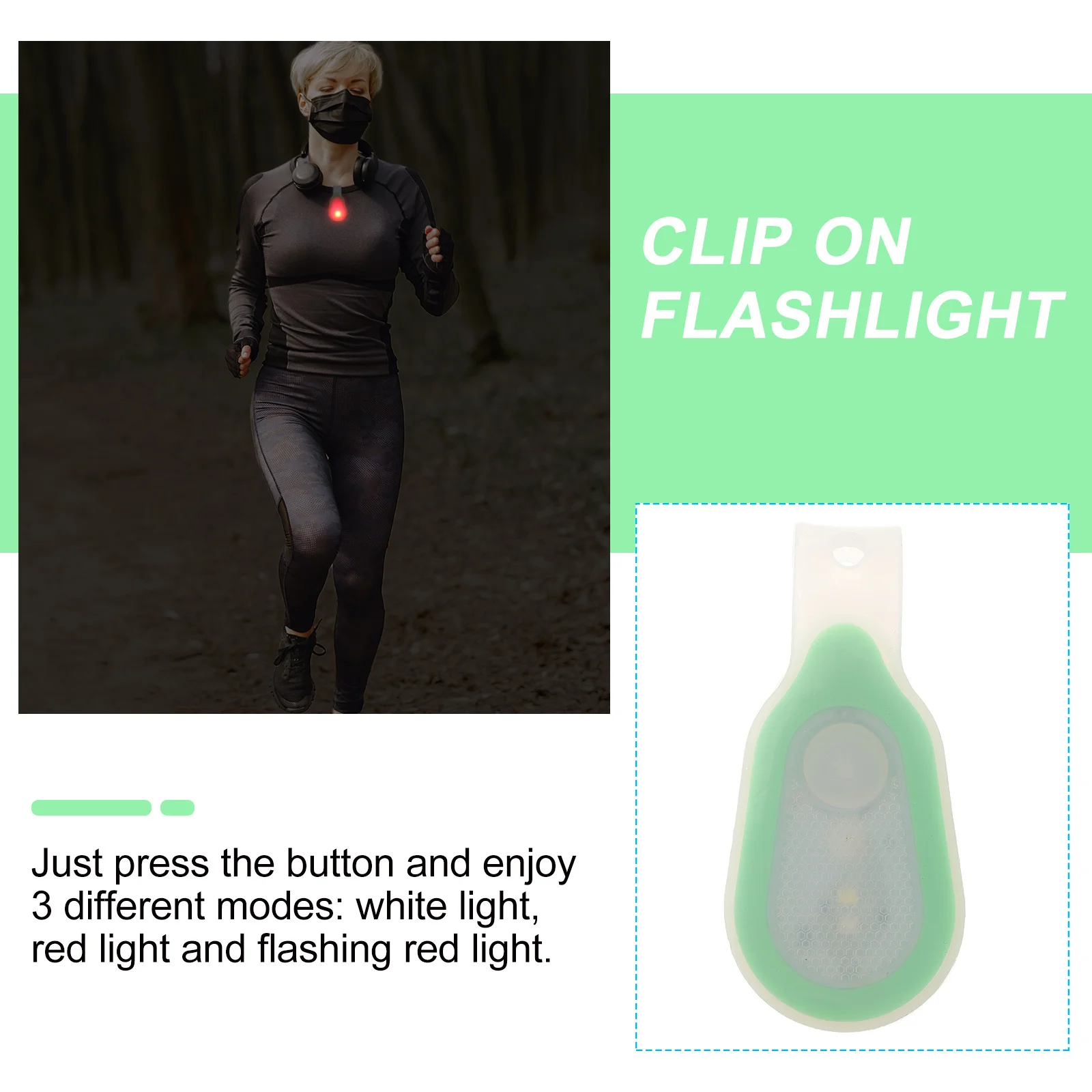 

2pcs Led Magnetic Light 3 Modes White Red Flashing Running Lamp For Night Safety Clip On Flashlight Outdoor Sports Dog Walking