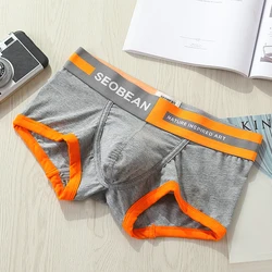 SEOBEAN-Shorts Boxer em forma de U para homens, baixo crescimento, juventude na moda, algodão, confortável, sexy, masculino, 2 peças por lote